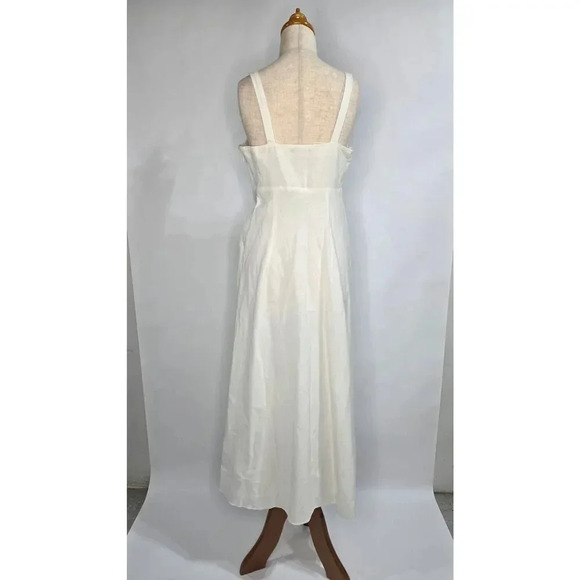 Vintage Metrostyle Cotton Linen Embroidered Maxi Dress size 6 - Picture 3 of 4